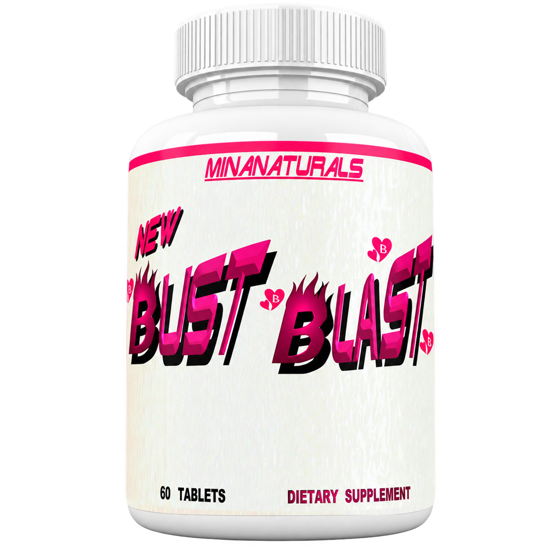 Front view of Bust Blast dietary supplement bottle